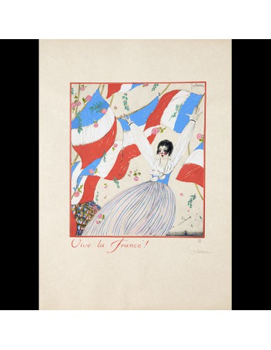 Georges Lepape - Vive la France ! Pochoir sur japon (1917) à prix réduit toute l'année