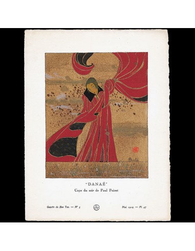 Gazette du Bon Ton - Danaé, cape du soir de Paul Poiret, planche de Charles Martin (n°5, 1914) sélection de produits