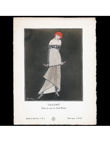 Gazette du Bon Ton - Salomé, robe du soir de Paul Poiret, planche de Simone Puget (n°3, 1914) Livraison rapide