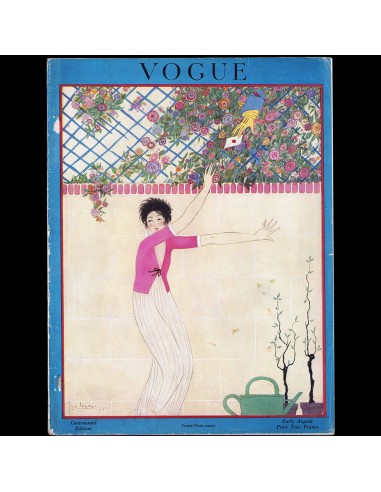 Vogue, Continental Edition, France (Early August 1918), couverture de Georges Lepape brillant des détails fins