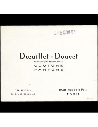 Doeuillet Doucet Couture, 19-21 rue de la Paix à Paris (circa 1929) 50% de réduction en Octobre 2024