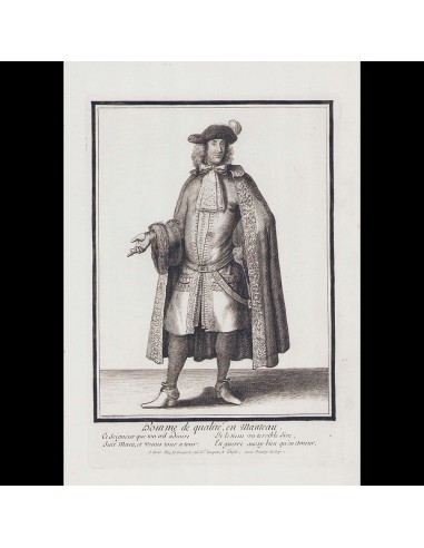 Homme de qualité en manteau, gravure de Nicolas Bonnart (circa 1685-1690) d'Europe débarque