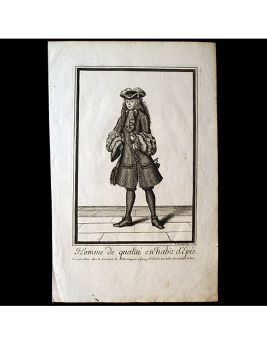 Homme de qualité en habit d'Epée, gravure d'Arnoult (circa 1680) Profitez des Offres !