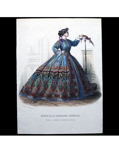 Modes de la Compagnie Lyonnaise - Robe de Chambre en cachemire broché (circa 1865) pour bénéficier 