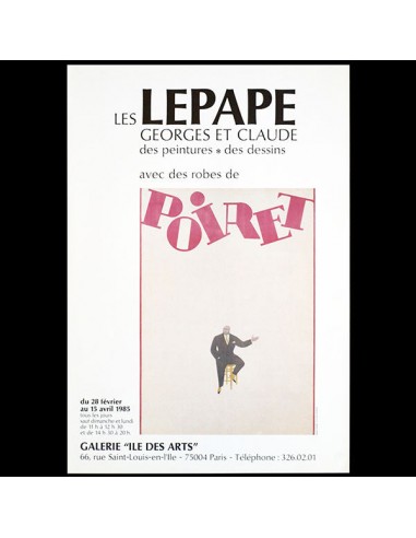 Les Lepape Georges et Claude, des peintures, des dessins, avec des robes de Poiret - affiche d'exposition (1985) les muscles