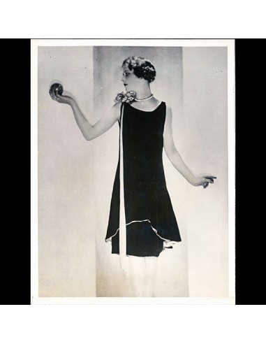 Jenny - Robe du soir de velours noir et de satin rose (1929) Par le système avancé 