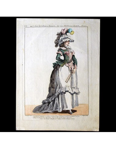 Gallerie des Modes et Costumes Français, 1778-1787, gravure n° && 277, la prudente Amazone par Watteau (1784) Comment ça marche