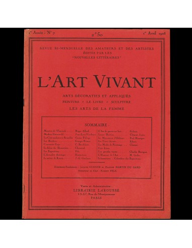 L'Art Vivant (1er avril 1925) - les tissus décorés suggérées chez