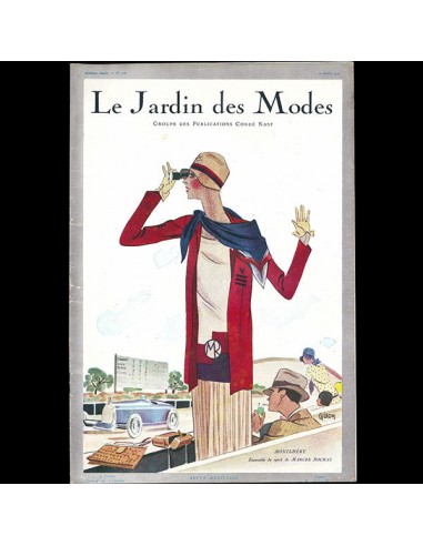 Le Jardin des Modes, n°108, 15 juillet 1928, couverture d'Hubert Giron une grave pollution 