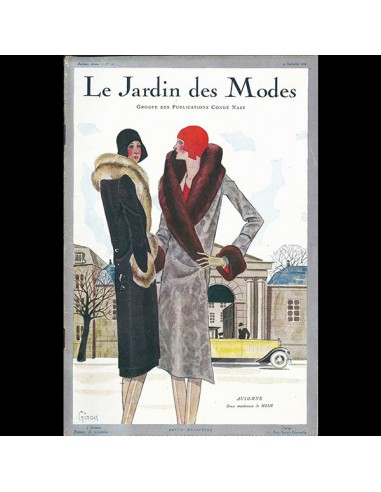 Le Jardin des Modes, n°110, 15 septembre 1928, couverture d'Hubert Giron Amélioration de cerveau avec