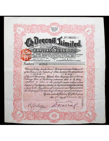 Drecoll - Action Ch. Drecoll Limited (1910) livraison gratuite